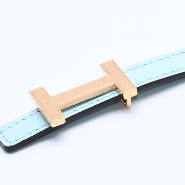Very Good Condition HERMES Belt A Engraved Gold Hardware Leather Belt Reversible Emerald Green Green Used 4a003883