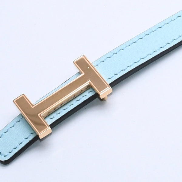 Very Good Condition HERMES Belt A Engraved Gold Hardware Leather Belt Reversible Emerald Green Green Used 4a003883