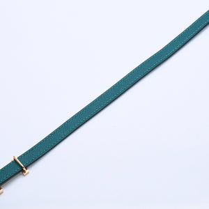 Very Good Condition HERMES Belt A Engraved Gold Hardware Leather Belt Reversible Emerald Green Green Used 4a003883