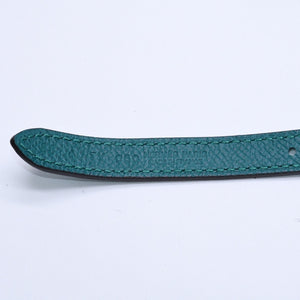 Very Good Condition HERMES Belt A Engraved Gold Hardware Leather Belt Reversible Emerald Green Green Used 4a003883