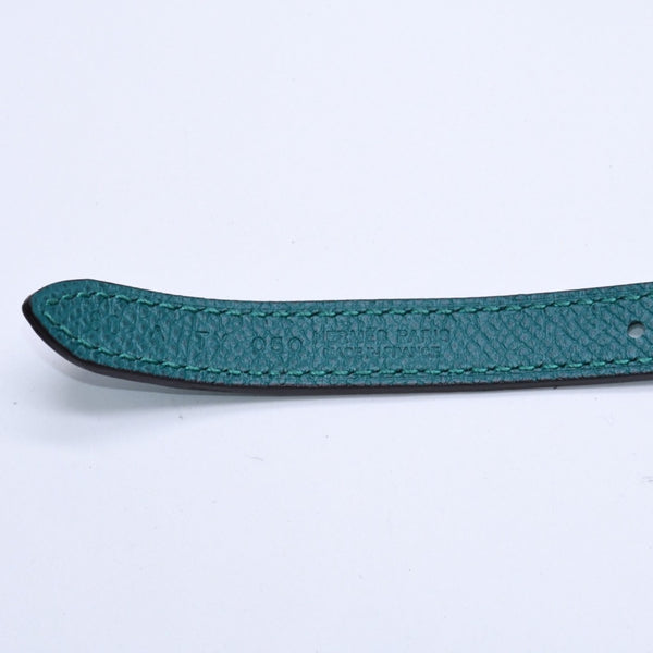 Very Good Condition HERMES Belt A Engraved Gold Hardware Leather Belt Reversible Emerald Green Green Used 4a003883