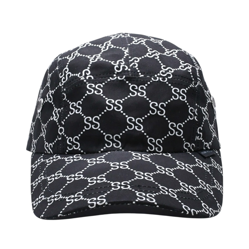 極美品 OLD STUSSY オールドステューシー 00's アジャスターキャップ GGモノグラム サンプリング ブラック ホワイト 中古 4a003576