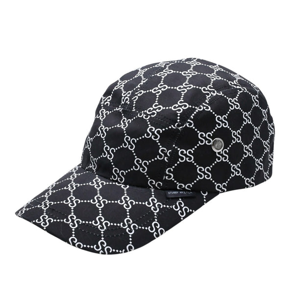 Very Good Condition OLD STUSSY 00's Adjuster Cap GG Monogram Sampling Black White Used 4a003576