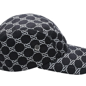 Very Good Condition OLD STUSSY 00's Adjuster Cap GG Monogram Sampling Black White Used 4a003576