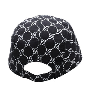 Very Good Condition OLD STUSSY 00's Adjuster Cap GG Monogram Sampling Black White Used 4a003576