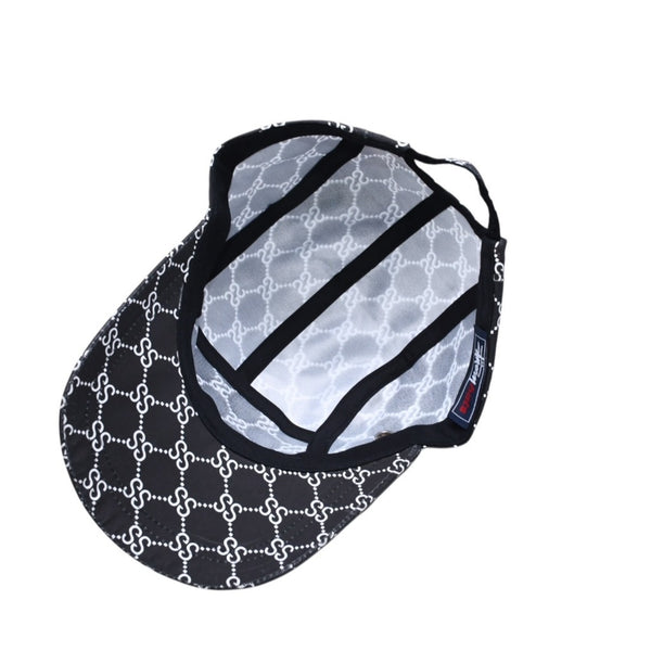 Very Good Condition OLD STUSSY 00's Adjuster Cap GG Monogram Sampling Black White Used 4a003576