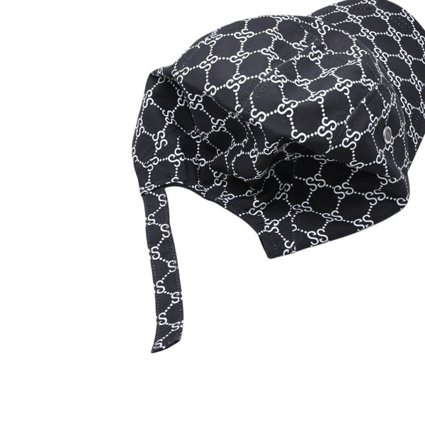 Very Good Condition OLD STUSSY 00's Adjuster Cap GG Monogram Sampling Black White Used 4a003576
