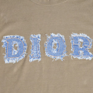 極美品 Christian Dior クリスチャンディオール デニムロゴ ノースリーブ タンクトップ ガリアーノ期 3P16155302 デニム サイズ38 中古 4a004072