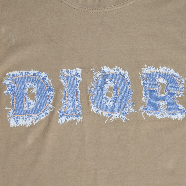 極美品 Christian Dior クリスチャンディオール デニムロゴ ノースリーブ タンクトップ ガリアーノ期 3P16155302 デニム サイズ38 中古 4a004072