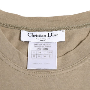 極美品 Christian Dior クリスチャンディオール デニムロゴ ノースリーブ タンクトップ ガリアーノ期 3P16155302 デニム サイズ38 中古 4a004072