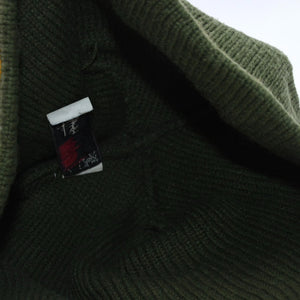 VINTAGE ヴィンテージ 90's OLD STUSSY オールドステューシー ビーニー ニットキャップ カーキ イエロー 刺繍ロゴ 美品 中古 4a003574