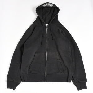 CHROME HEARTS Back Scroll Logo Thermal Zip Up Hoodie Scroll Label Black Silver 925 S Size Thermal Good Condition Used 4a004006