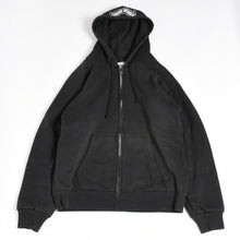 画像をギャラリービューアに読み込む, CHROME HEARTS クロムハーツ Back Scroll Logo Thermal Zip Up Hoodie スクロールラベル ブラック シルバー925 Sサイズ サーマル 美品 中古 4a004006