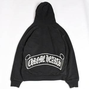 CHROME HEARTS Back Scroll Logo Thermal Zip Up Hoodie Scroll Label Black Silver 925 S Size Thermal Good Condition Used 4a004006
