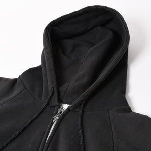 CHROME HEARTS Back Scroll Logo Thermal Zip Up Hoodie Scroll Label Black Silver 925 S Size Thermal Good Condition Used 4a004006