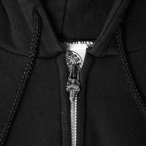CHROME HEARTS Back Scroll Logo Thermal Zip Up Hoodie Scroll Label Black Silver 925 S Size Thermal Good Condition Used 4a004006