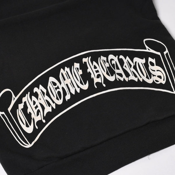 CHROME HEARTS Back Scroll Logo Thermal Zip Up Hoodie Scroll Label Black Silver 925 S Size Thermal Good Condition Used 4a004006