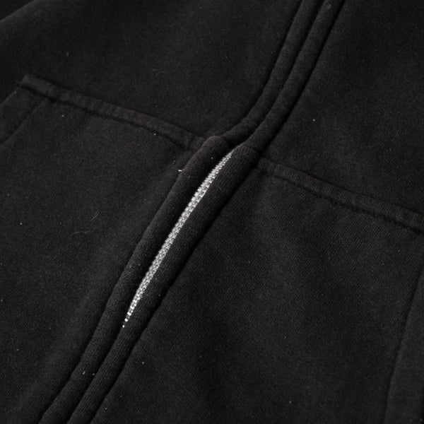CHROME HEARTS Back Scroll Logo Thermal Zip Up Hoodie Scroll Label Black Silver 925 S Size Thermal Good Condition Used 4a004006