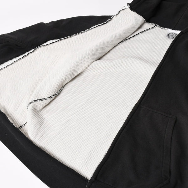 CHROME HEARTS Back Scroll Logo Thermal Zip Up Hoodie Scroll Label Black Silver 925 S Size Thermal Good Condition Used 4a004006