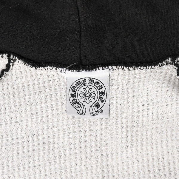 CHROME HEARTS Back Scroll Logo Thermal Zip Up Hoodie Scroll Label Black Silver 925 S Size Thermal Good Condition Used 4a004006