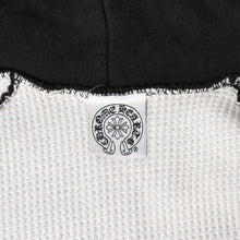 画像をギャラリービューアに読み込む, CHROME HEARTS クロムハーツ Back Scroll Logo Thermal Zip Up Hoodie スクロールラベル ブラック シルバー925 Sサイズ サーマル 美品 中古 4a004006