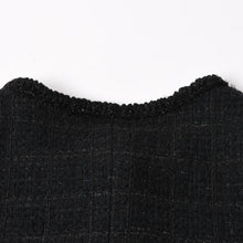 画像をギャラリービューアに読み込む, 極美品 CHANEL シャネル ノーカラーツイードジャケット P80445 ブラック アウター ココマーク 50サイズ パッチポケット 中古 4b012776