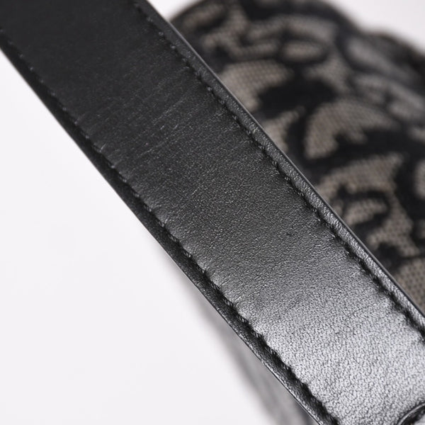 極美品 Christian Dior クリスチャン ディオール サドルバッグ トロッター ブラック シルバー金具 ショルダーバッグ ガリアーノ 中古 4a003588