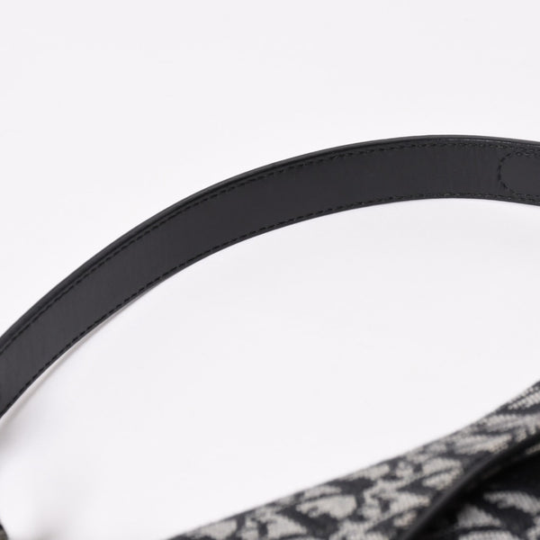 極美品 Christian Dior クリスチャン ディオール サドルバッグ トロッター ブラック シルバー金具 ショルダーバッグ ガリアーノ 中古 4a003588