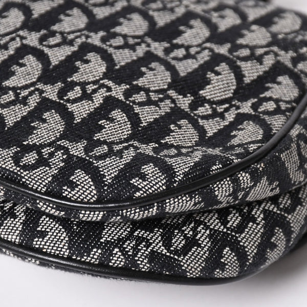 極美品 Christian Dior クリスチャン ディオール サドルバッグ トロッター ブラック シルバー金具 ショルダーバッグ ガリアーノ 中古 4a003588