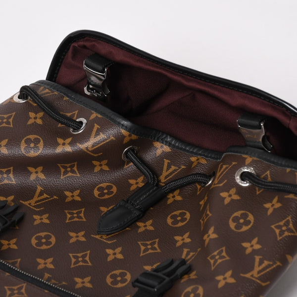 Very good condition LOUIS VUITTON Louis Vuitton backpack Monogram Macassar Monogram canvas M43422 Brown Silver hardware Used 4a003585