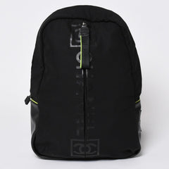 CHANEL シャネル スポーツライン リュック バックパック ブラック ライムグリーン ナイロン レザー 美品 中古 4a003586