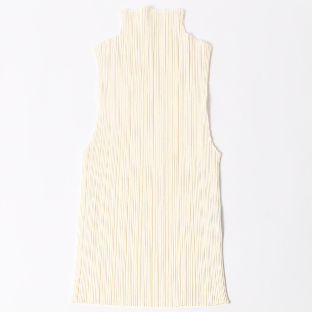 極美品 ISSEI MIYAKE イッセイミヤケ PLEATS PLEASE プリーツプリーズ ノースリーブ トップス イエロー 中古 4a006012