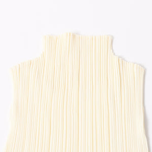 極美品 ISSEI MIYAKE イッセイミヤケ PLEATS PLEASE プリーツプリーズ ノースリーブ トップス イエロー 中古 4a006012