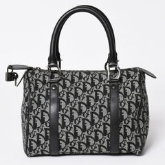 Christian Dior クリスチャンディオール スピーディ 25cm ハンドバッグ トロッター ブラック シルバー金具 美品 中古 4a003587