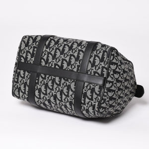Christian Dior クリスチャンディオール スピーディ 25cm ハンドバッグ トロッター ブラック シルバー金具 美品 中古 4a003587