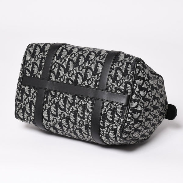 Christian Dior クリスチャンディオール スピーディ 25cm ハンドバッグ トロッター ブラック シルバー金具 美品 中古 4a003587