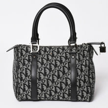 画像をギャラリービューアに読み込む, Christian Dior クリスチャンディオール スピーディ 25cm ハンドバッグ トロッター ブラック シルバー金具 美品 中古 4a003587