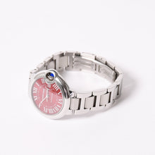 Load image into Gallery viewer, CARTIER カルティエ Ballon Bleu バロン ブルー 腕時計 WSBB0052 重量約73.93g 33mm SS 自動巻 ボルドー文字盤 シルバー 美品 中古 4a003158