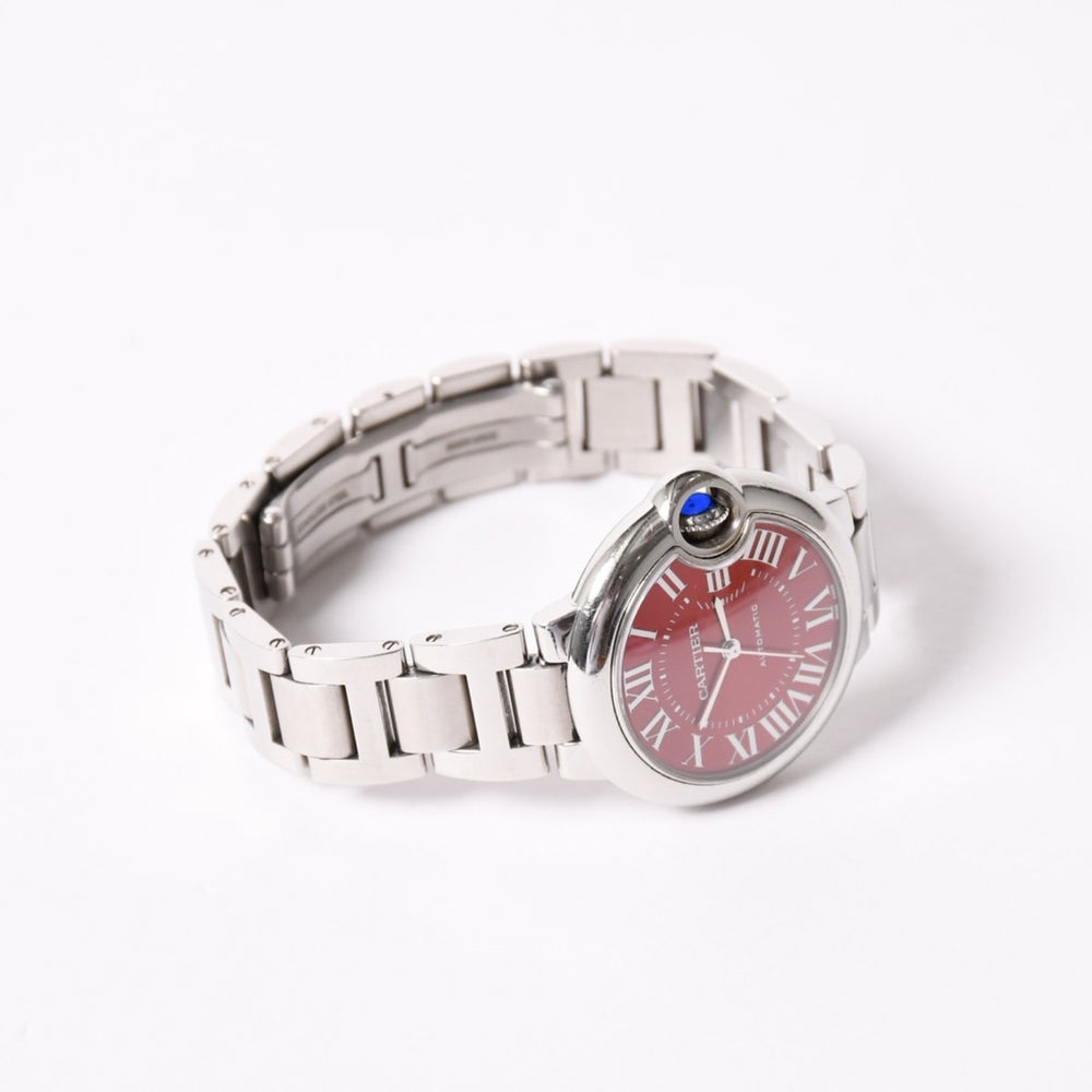 CARTIER Ballon Bleu Watch WSBB0052 Weight approx. 73.93g 33mm SS Automatic Bordeaux Dial Silver Good Condition Used 4a003158