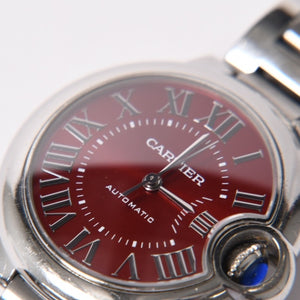 CARTIER Ballon Bleu Watch WSBB0052 Weight approx. 73.93g 33mm SS Automatic Bordeaux Dial Silver Good Condition Used 4a003158