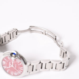 CARTIER Ballon Bleu Watch WSBB0052 Weight approx. 73.93g 33mm SS Automatic Bordeaux Dial Silver Good Condition Used 4a003158