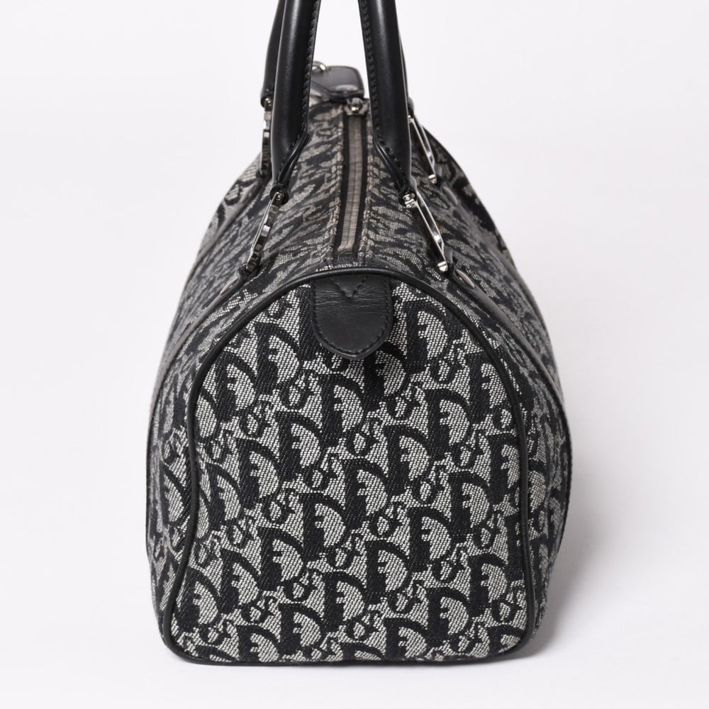 Christian Dior Speedy 25cm Handbag Trotter Black Silver Hardware Good Condition Used 4a003587
