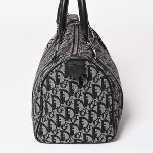 Christian Dior クリスチャンディオール スピーディ 25cm ハンドバッグ トロッター ブラック シルバー金具 美品 中古 4a003587