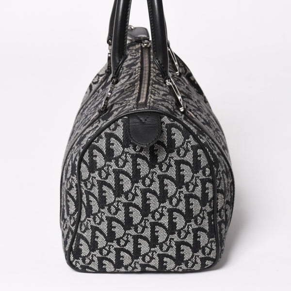 Christian Dior クリスチャンディオール スピーディ 25cm ハンドバッグ トロッター ブラック シルバー金具 美品 中古 4a003587