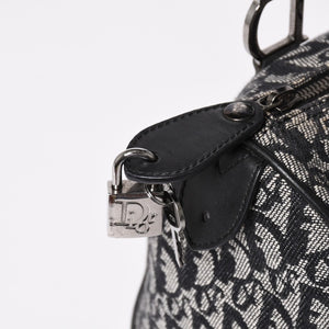 Christian Dior クリスチャンディオール スピーディ 25cm ハンドバッグ トロッター ブラック シルバー金具 美品 中古 4a003587
