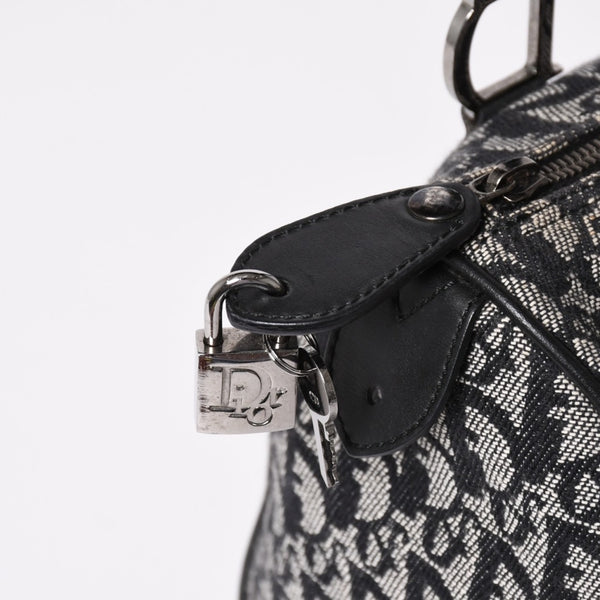 Christian Dior クリスチャンディオール スピーディ 25cm ハンドバッグ トロッター ブラック シルバー金具 美品 中古 4a003587