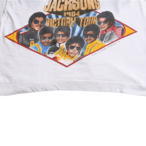 THE JACKSONS VICTORY TOUR Original Vintage T-shirt Cropped Good Condition Used 4a003619