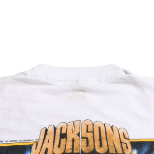 THE JACKSONS VICTORY TOUR Original Vintage T-shirt Cropped Good Condition Used 4a003619