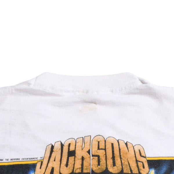THE JACKSONS VICTORY TOUR Original Vintage T-shirt Cropped Good Condition Used 4a003619