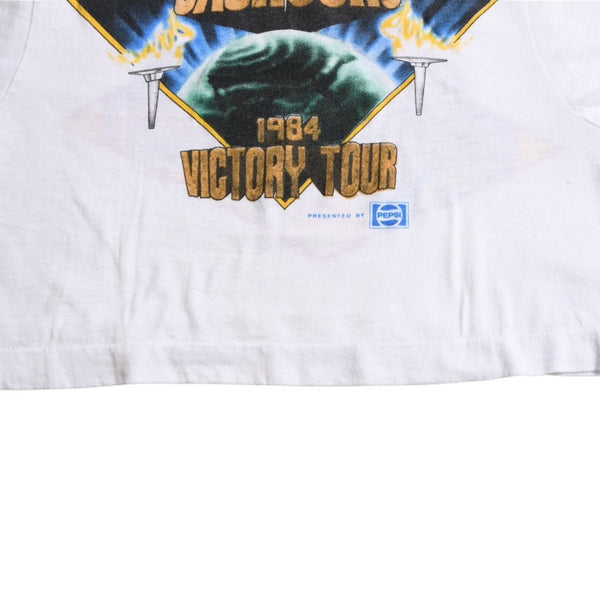 THE JACKSONS VICTORY TOUR Original Vintage T-shirt Cropped Good Condition Used 4a003619